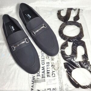 ASOS Design Men's Loafers in Black Faux Suede w/ Snaffle Detail - US Size 8.5